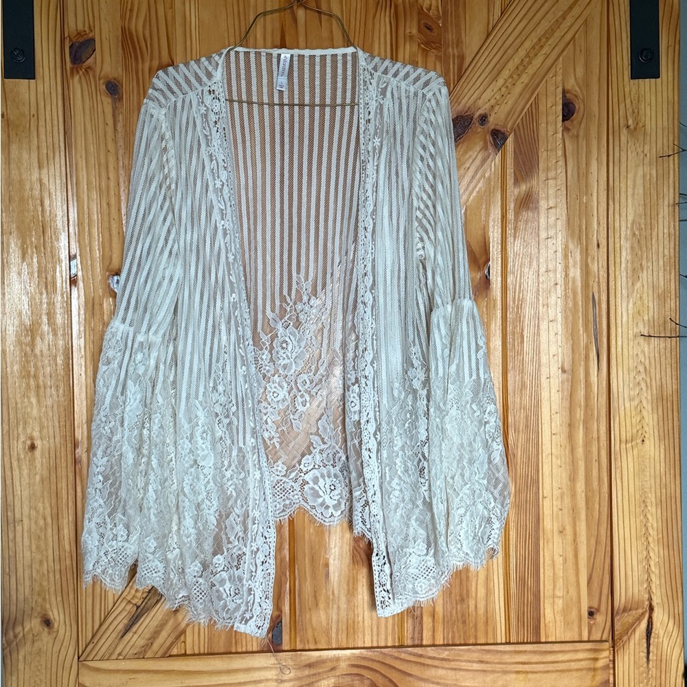 Xhilaration Cream Lace Cardigan